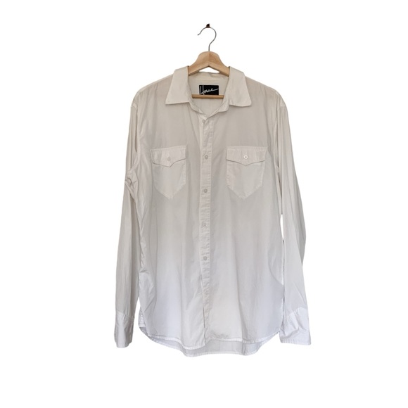 Howe "Creative Workforce" Vintage Lightweight White Button-Up Shirt Unisex Sz XL - Picture 1 of 14